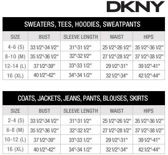 dkny leggings size chart